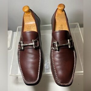 Salvatore Ferragamo men’s brown PARIGI gancini shoes drivers loafers sz 10